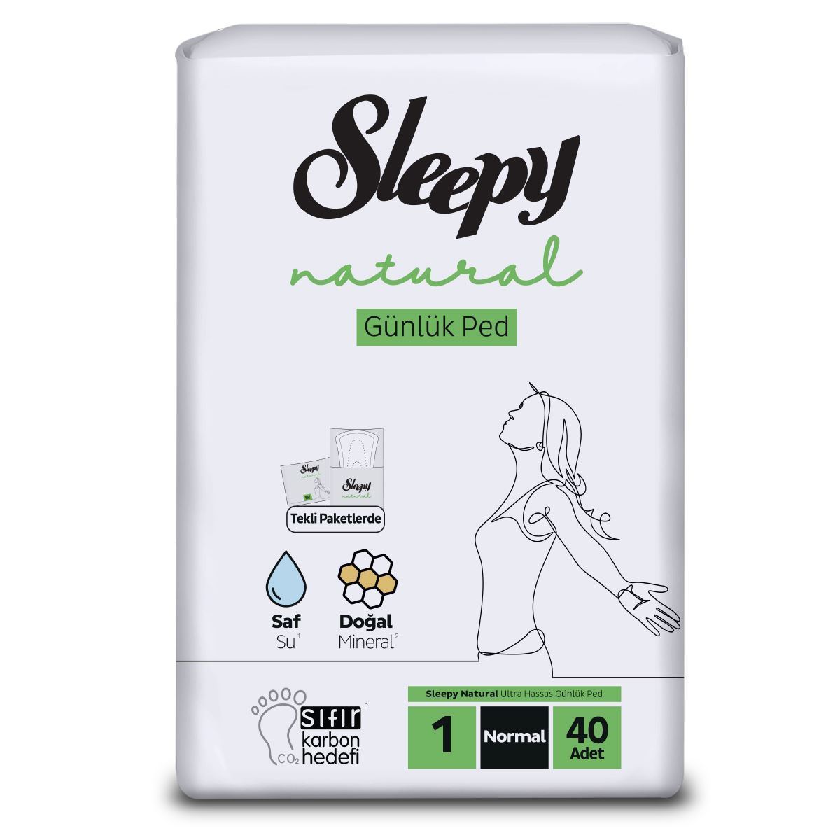 Sleepy Natural Ultra Hassas Günlük Ped Normal 40 Adet Ped