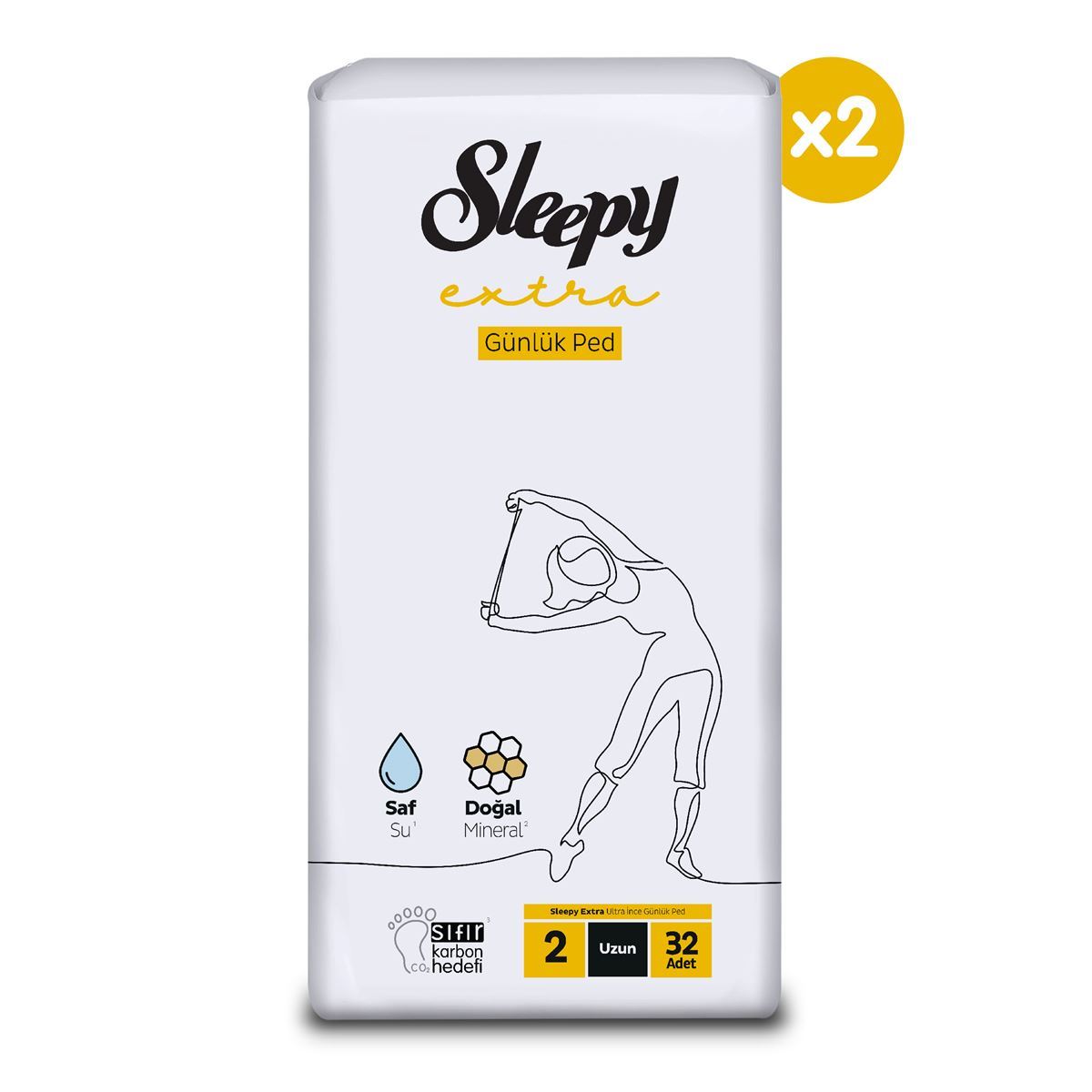 Sleepy Extra Ultra İnce Günlük Ped Uzun 64 Adet Ped