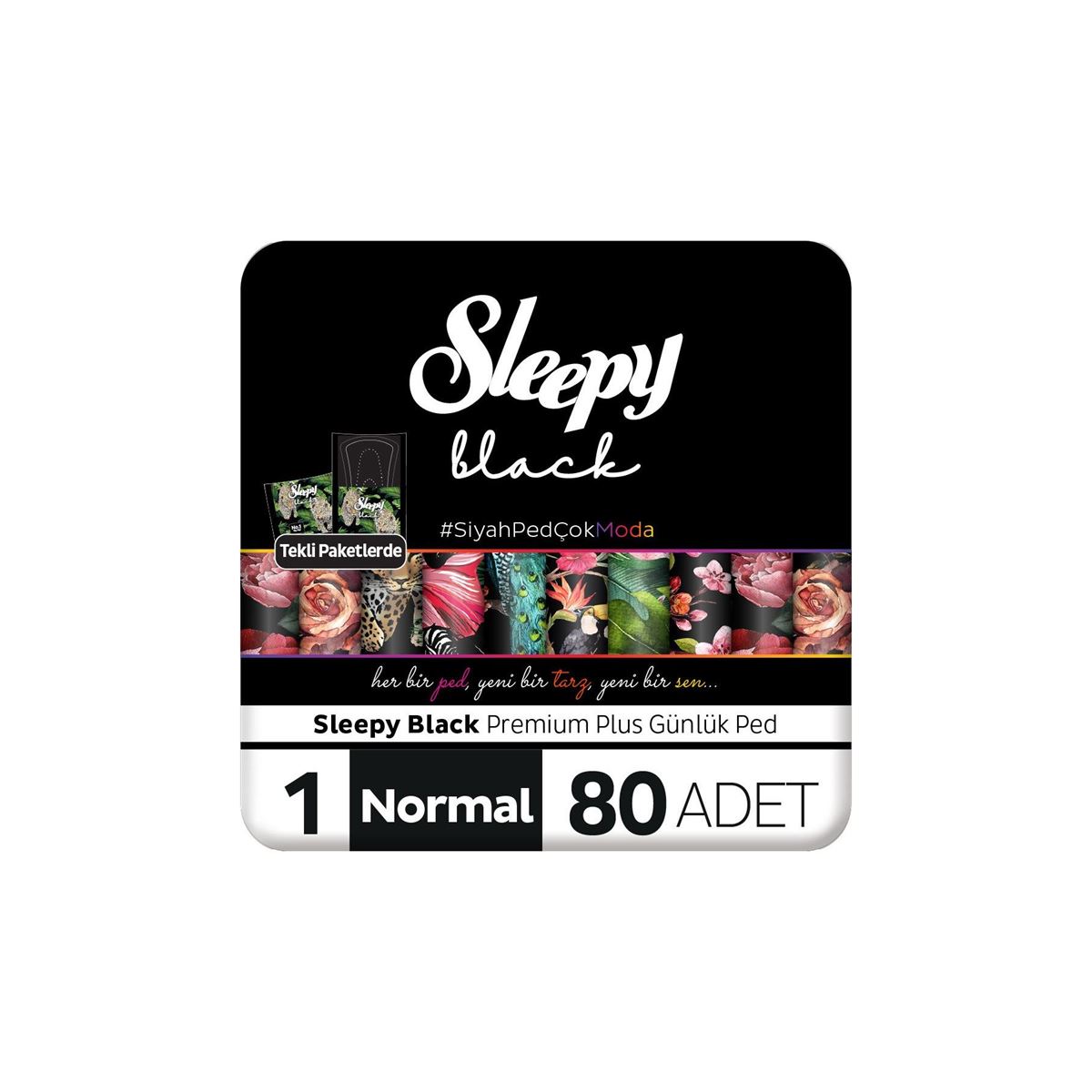 Sleepy Black Premium Plus Günlük Ped Normal 80 Adet Ped