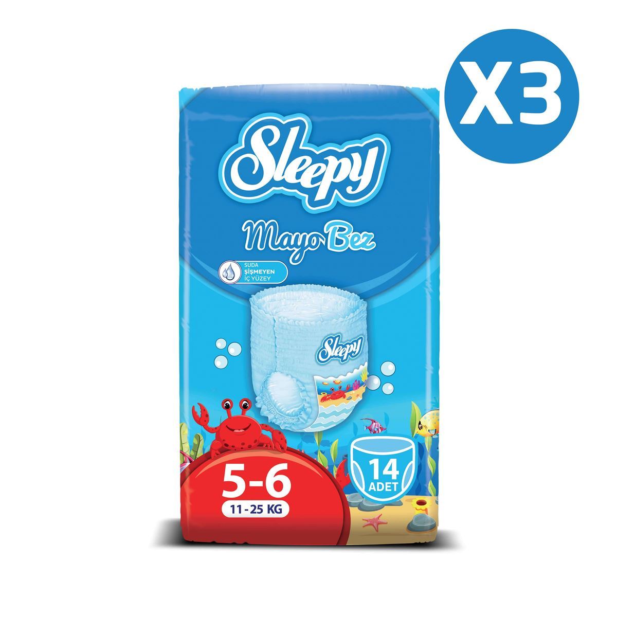 Sleepy Mayo KÜLOT Bez 6 Numara Xlarge 3'LÜ PAKET 42 Adet