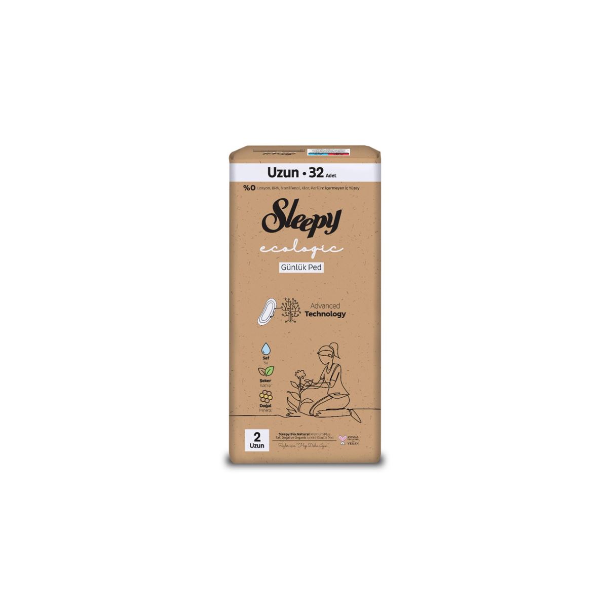Sleepy Ecologic Premium Plus Günlük Ped Uzun 32 Adet Ped