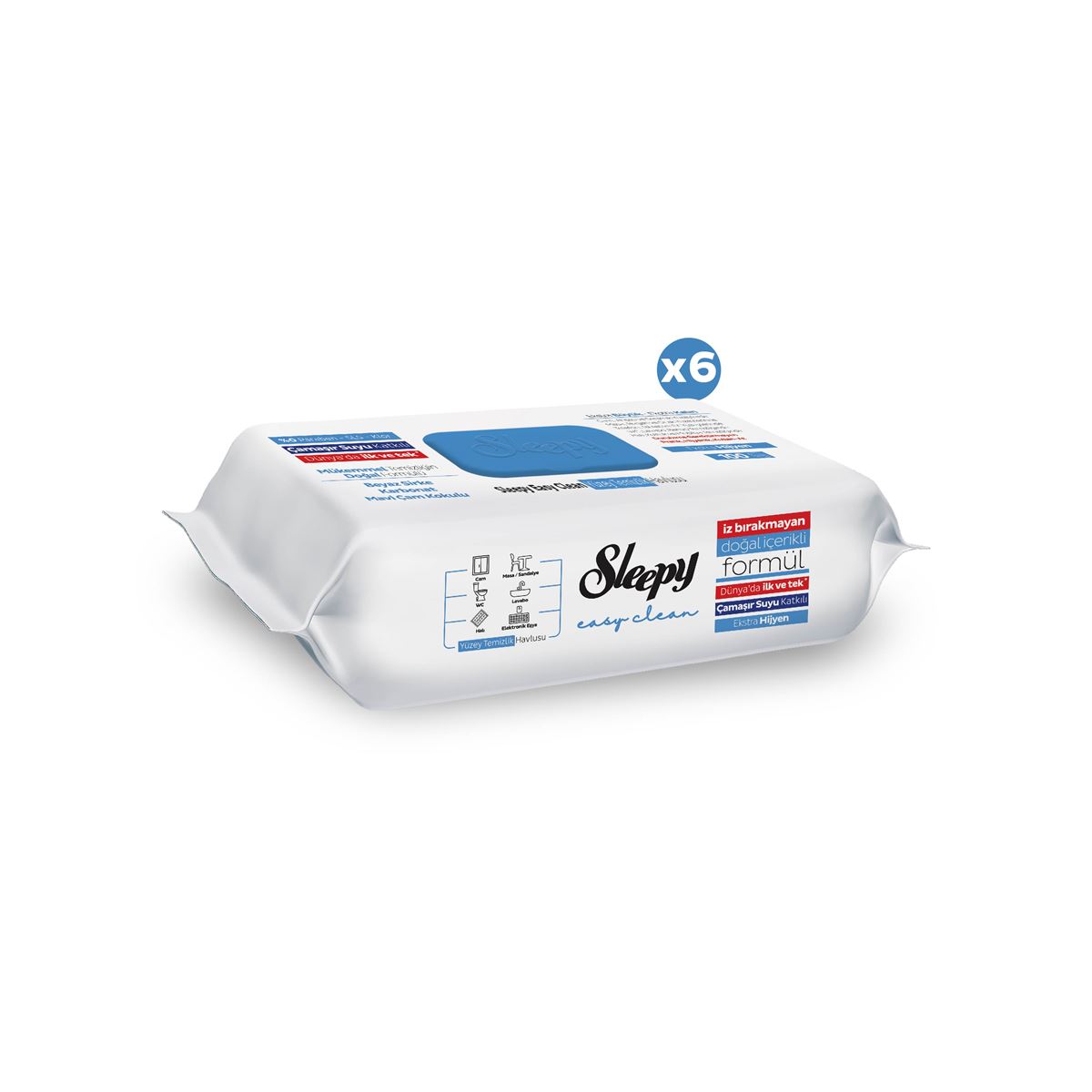 Sleepy Easy Clean Çamasır Suyu Katkılı Yüzey Temizlik Havlusu&Mendili 6x100 (600 Yaprak)