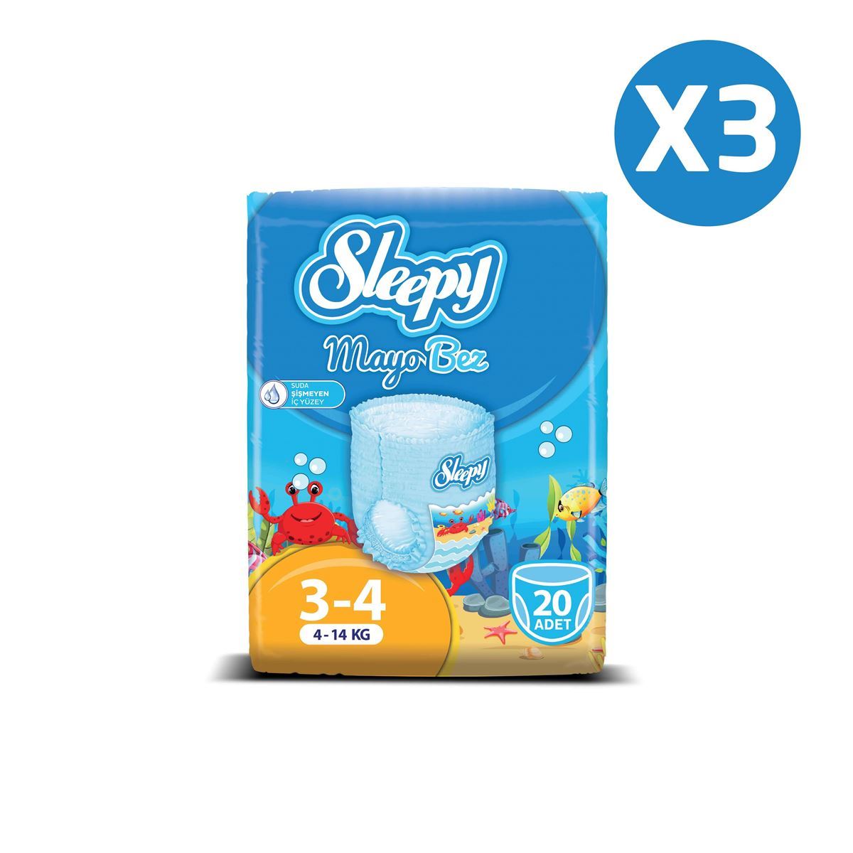 Sleepy Mayo KÜLOT Bez 4 Numara Maxi 3'LÜ PAKET 60 Adet