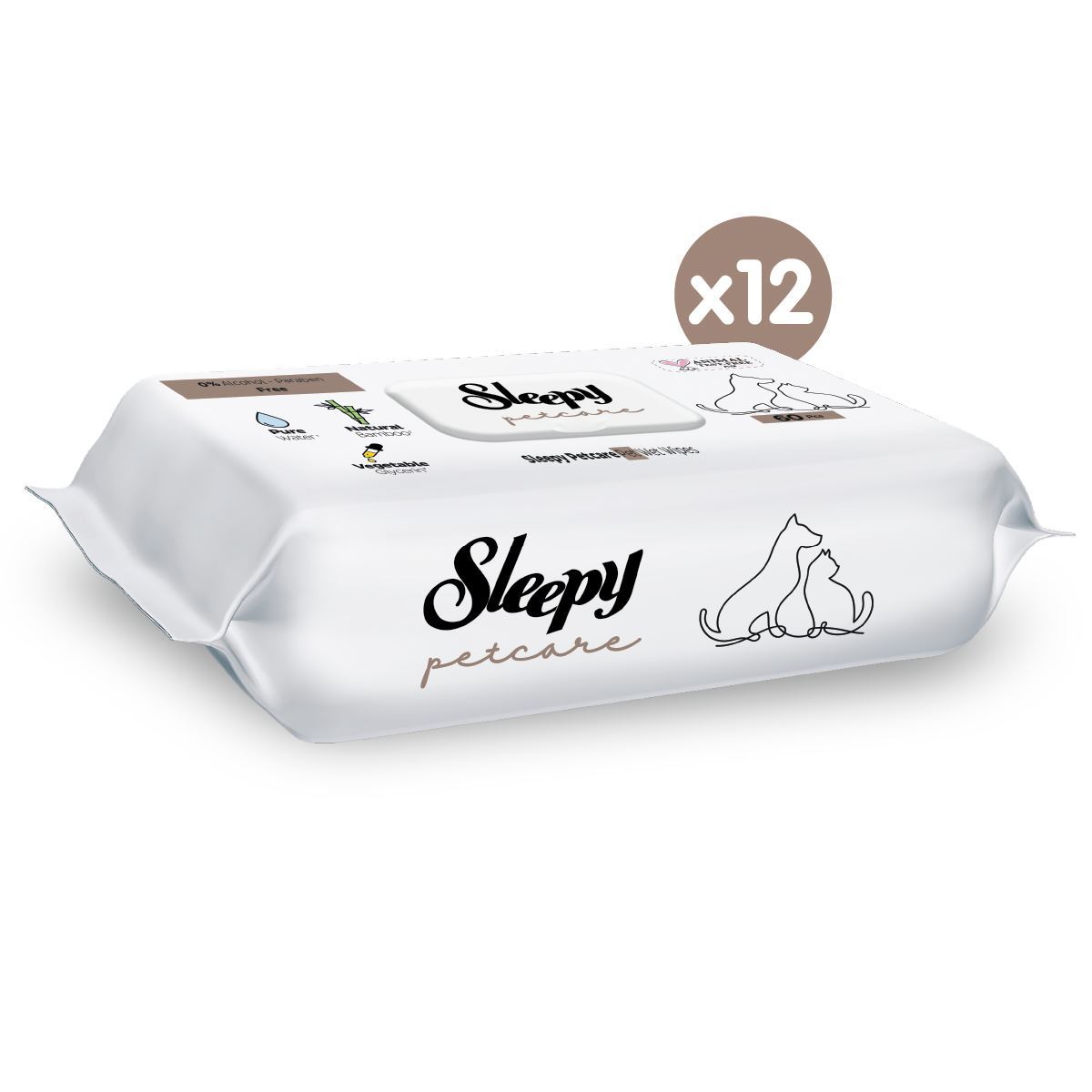 Sleepy Petcare Evcil Hayvan Islak Havlusu 12X60 Yaprak