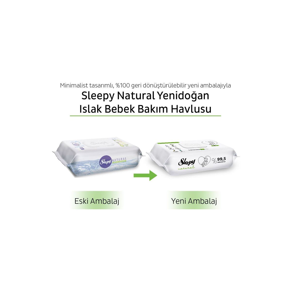 Sleepy Natural Yenidoğan Islak Bebek Bakım Havlusu 6x90 (540 Yaprak)