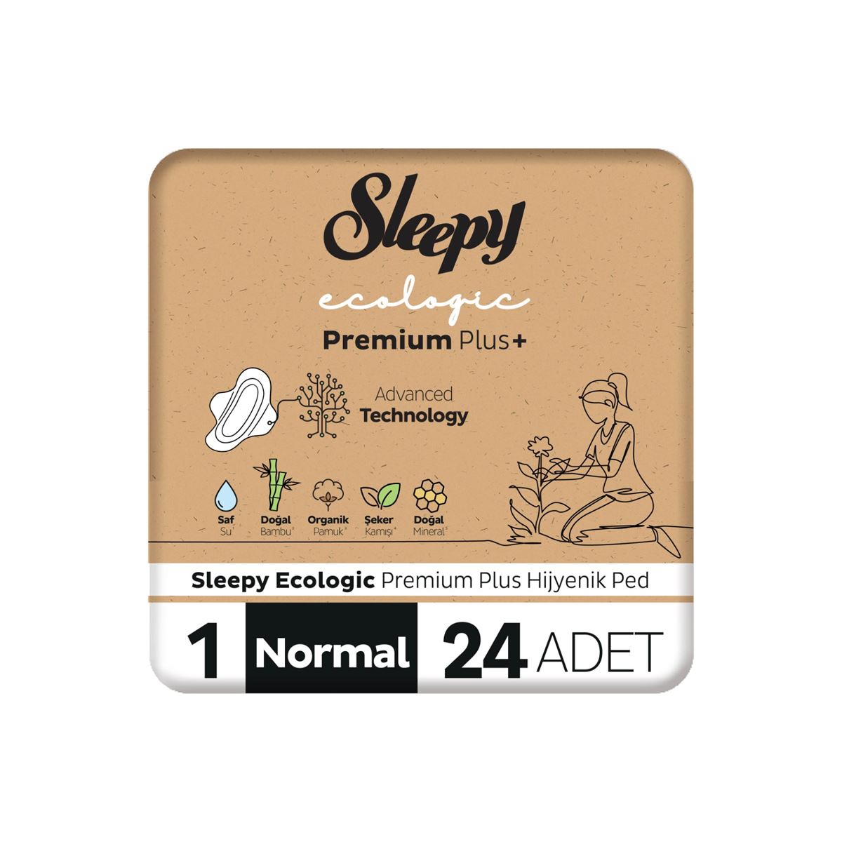 Sleepy Ecologic Premium Plus Hijyenik Ped Normal 24 Adet Ped