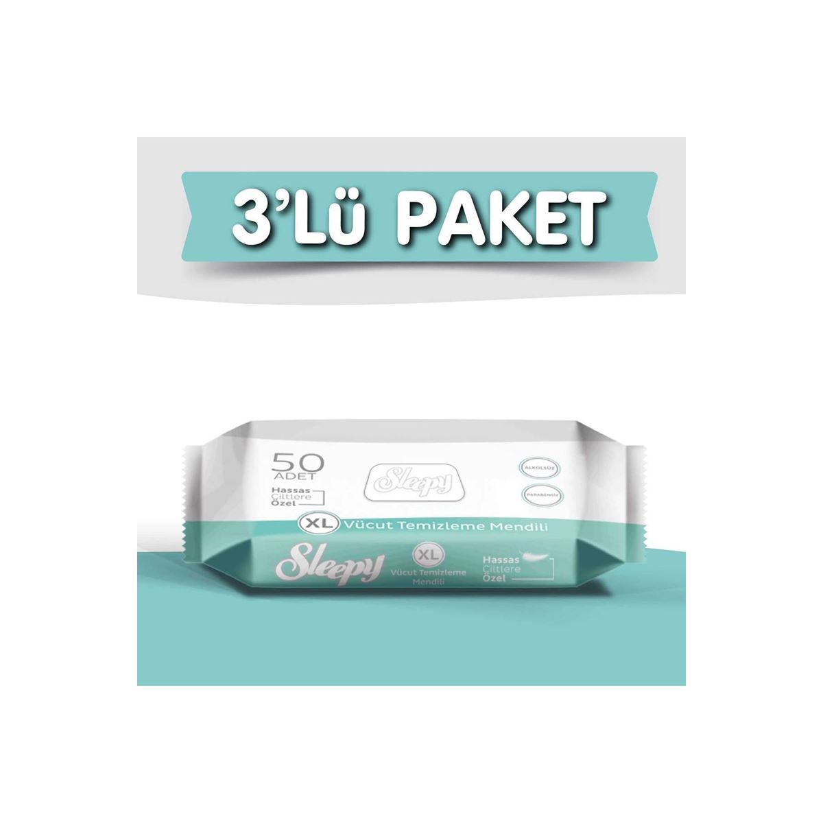 3'lü Vücut Temizleme 50 Adet