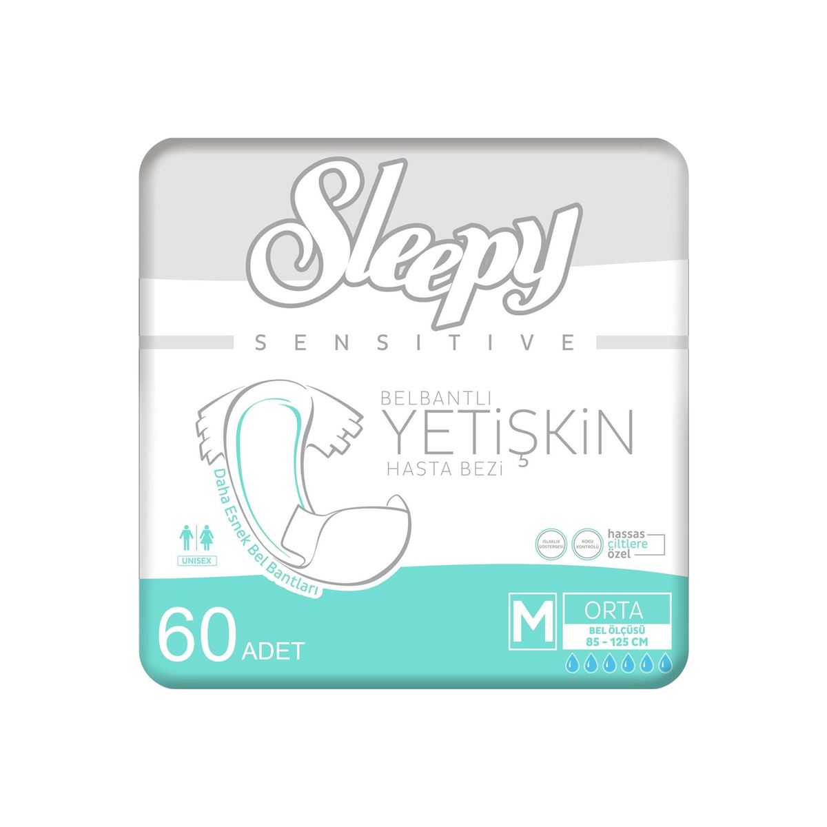 2'li Sleepy Medium Yetişkin Hasta Bezi 30x2 (60 Adet)
