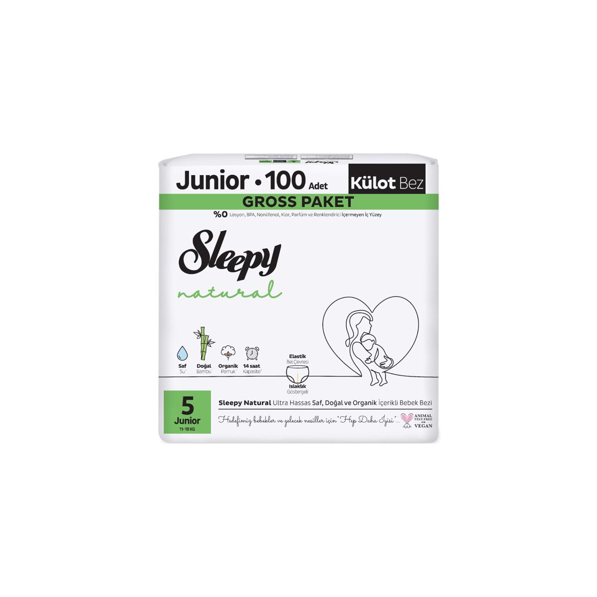 Sleepy Natural Gross Paket Külot Bez 5 Numara Junior 100 Adet