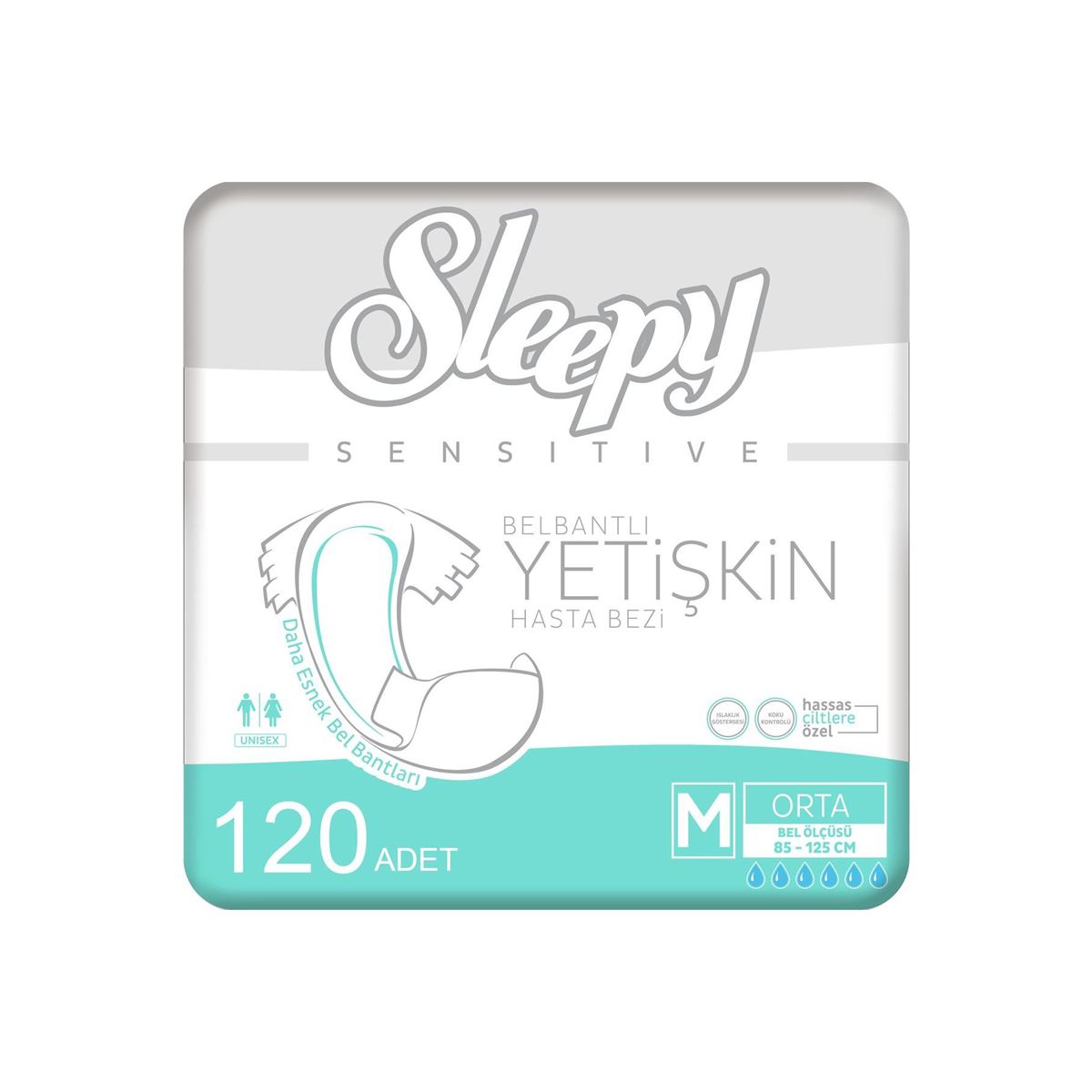 4'lü Sleepy Medium Yetişkin Hasta Bezi 30x4 Adet (120 Adet)