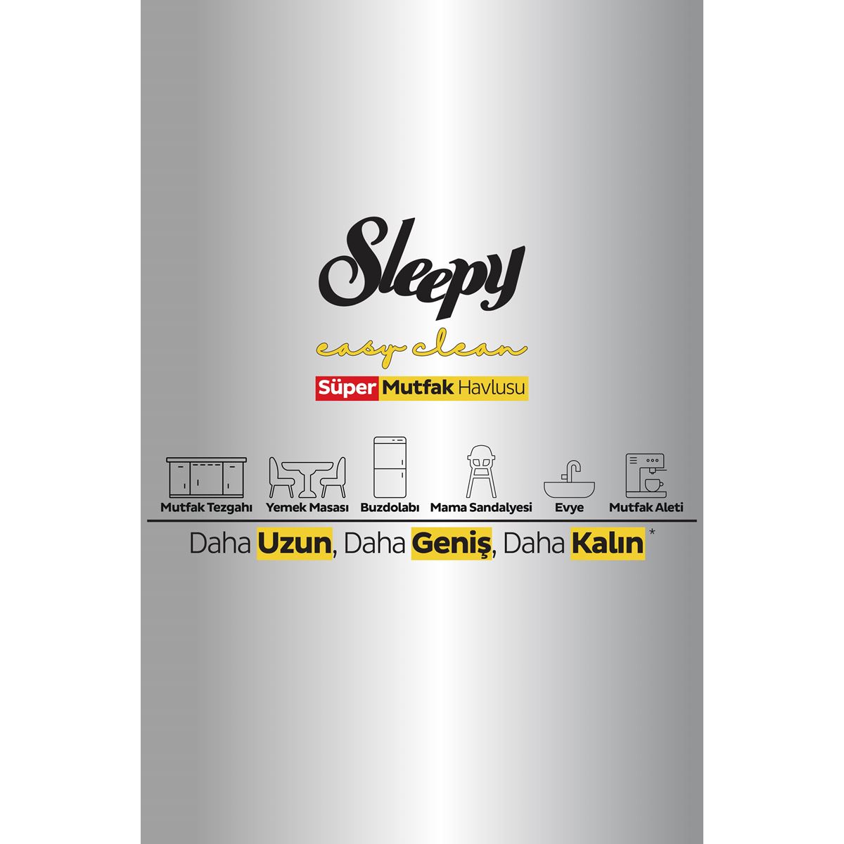 Sleepy Easy Clean Süper Yüzey Temizlik Mutfak Havlusu&Mendili Limon Yağlı 50 Yaprak