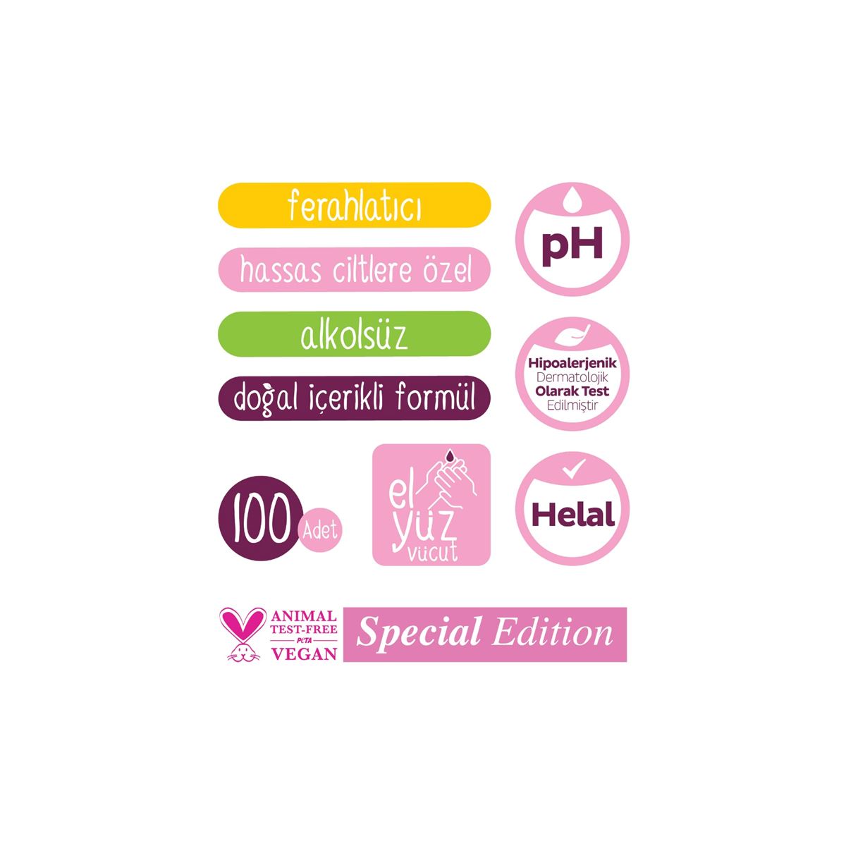 Sleepy Floral Kişisel Bakım Havlusu 6x100 (600 Yaprak)