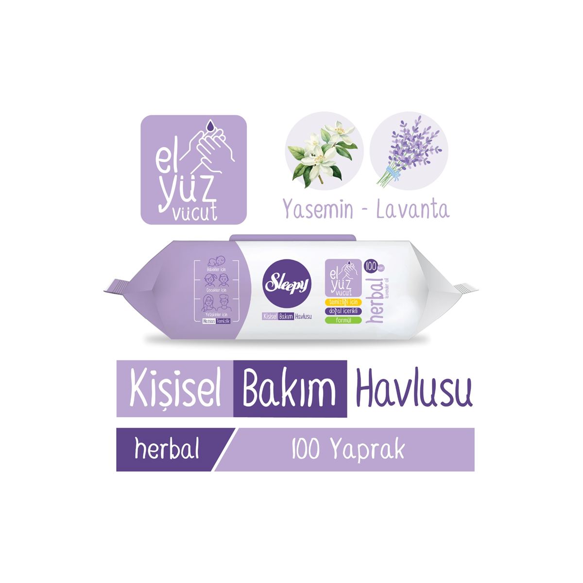 Sleepy Herbal Kişisel Bakım Havlusu 100 Yaprak