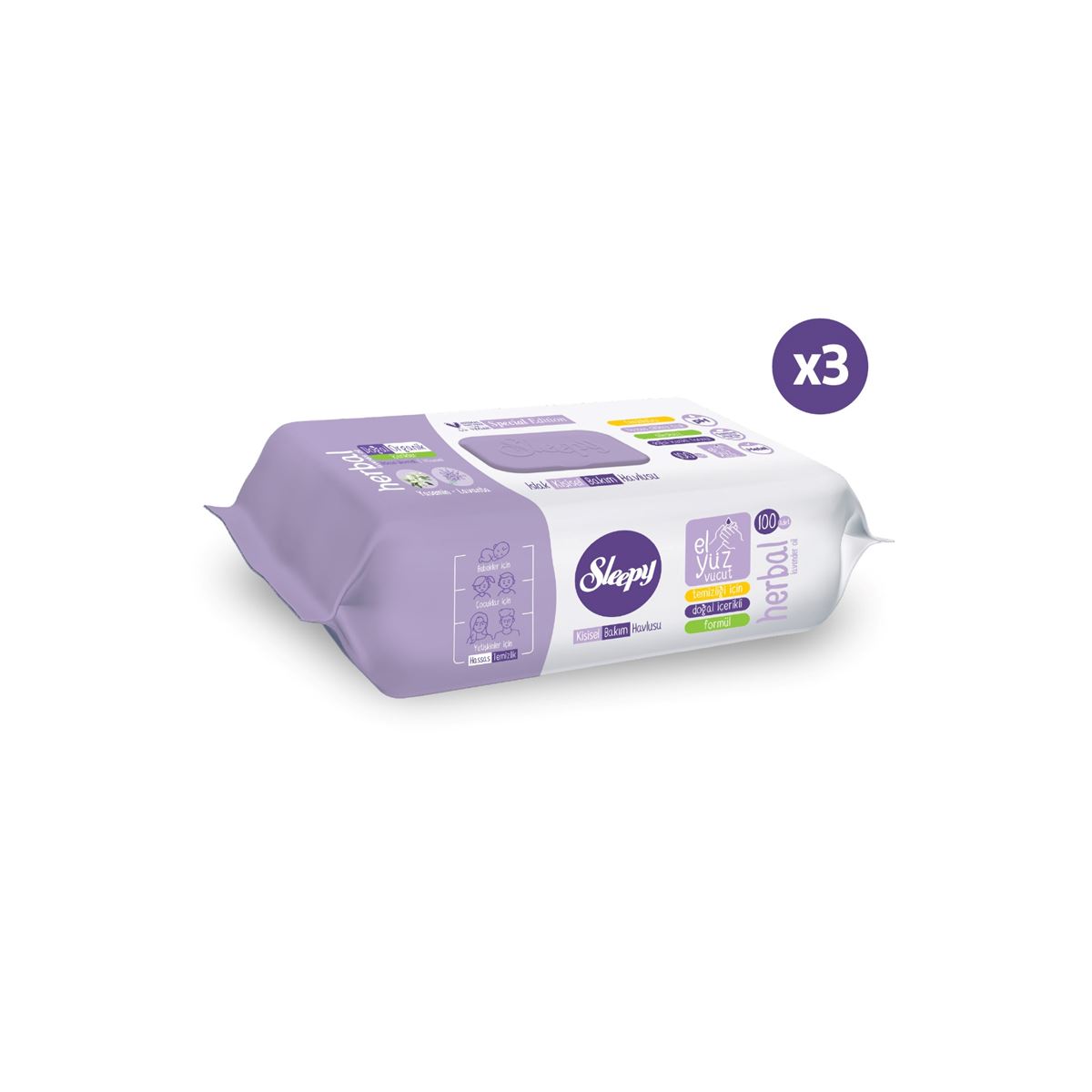 Sleepy Herbal Kişisel Bakım Havlusu 3x100 (300 Yaprak)