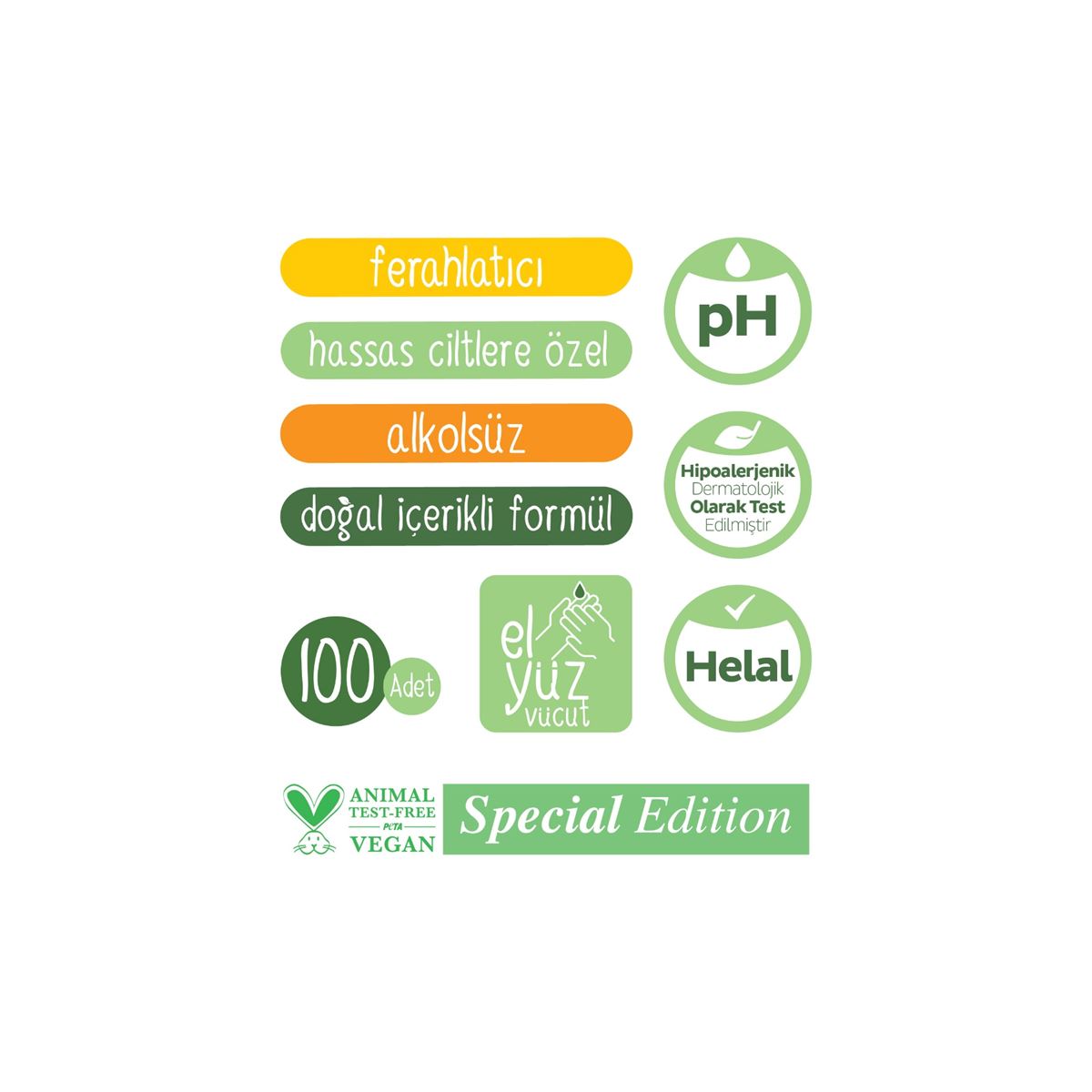 Sleepy Natural Kişisel Bakım Havlusu 100 Yaprak