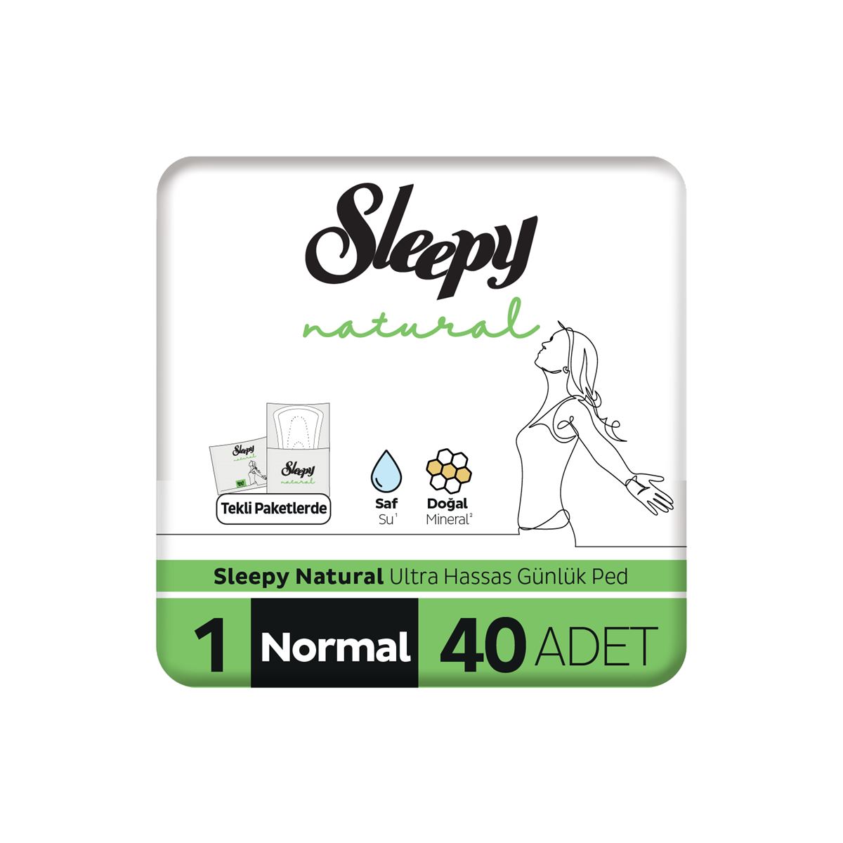 Sleepy Natural Ultra Hassas Günlük Ped Normal 40 Adet Ped