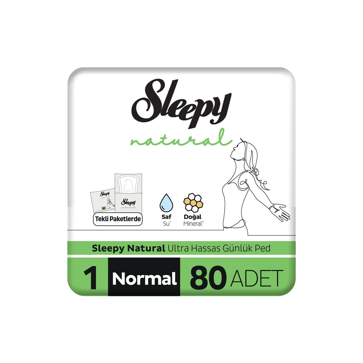 Sleepy Natural Ultra Hassas Günlük Ped Normal 80 Adet Ped
