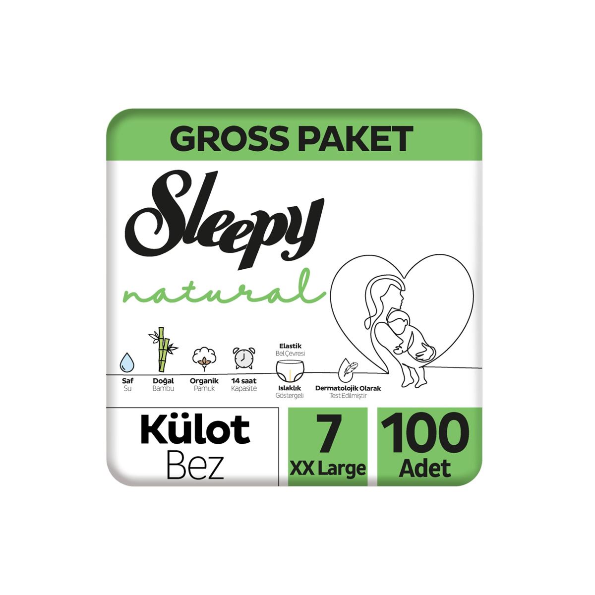 Sleepy Natural Gross Paket Külot Bez 7 Numara Xxlarge 100 Adet
