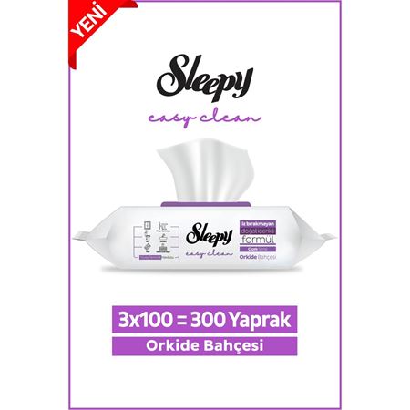Sleepy Easy Clean Orkide Bahçesi Yüzey Temizlik Havlusu&Mendili 3x100 (300 Yaprak)