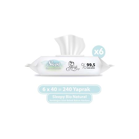 Sleepy Bio Natural Yenidoğan Islak Bebek Bakım Havlusu 6x40 (240 Yaprak)