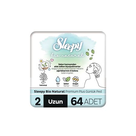 Sleepy Bio Natural Premium Plus Günlük Ped Uzun 64 Adet Ped