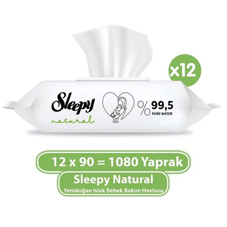 Sleepy Natural Yenidoğan Islak Bebek Bakım Havlusu 12x90 (1080 Yaprak)