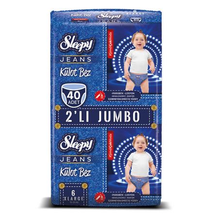 Sleepy Jeans KÜLOT Bez 6 Numara Xlarge 2'Lİ JUMBO 40 Adet