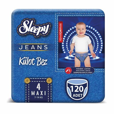 Sleepy Jeans KÜLOT Bez 4 Numara Maxi 4’lü Jumbo 120 Adet