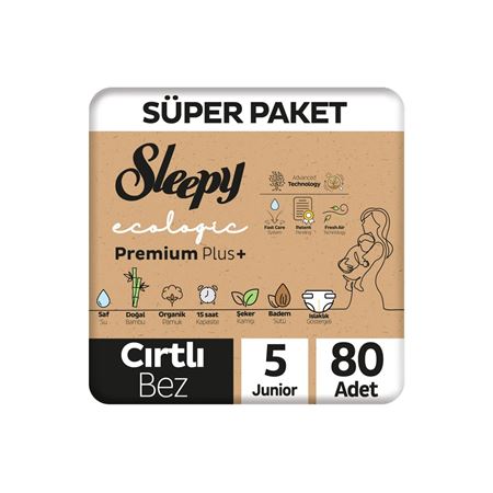 Sleepy Ecologic Premium Plus Süper Paket Bebek Bezi 5 Numara Junior 80 Adet