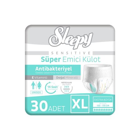 Sleepy Sensitive Antibakteriyel Emici Külot Xlarge 30 Adet