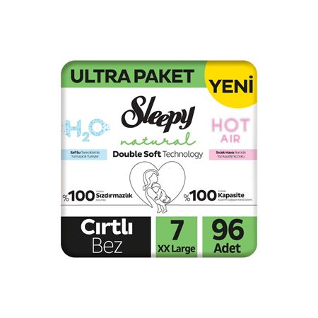 Sleepy Natural Double Soft Ultra Paket Bebek Bezi 7 Numara Xxlarge 96 Adet