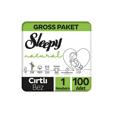 Sleepy Natural Gross Paket Bebek Bezi 1 Numara Newborn 100 Adet